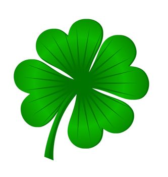 4 leaves luck clover green isolated on white vector