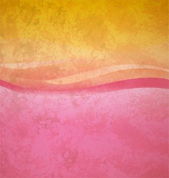 grunge yellow  and pink abstract wave square background