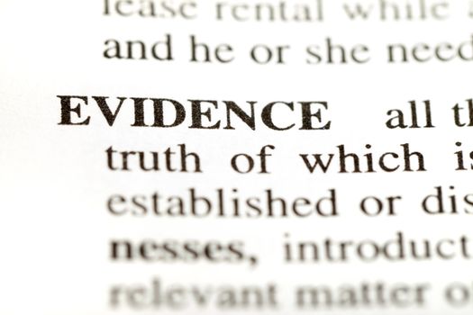 Definition of the word evidence from a legal dictionary