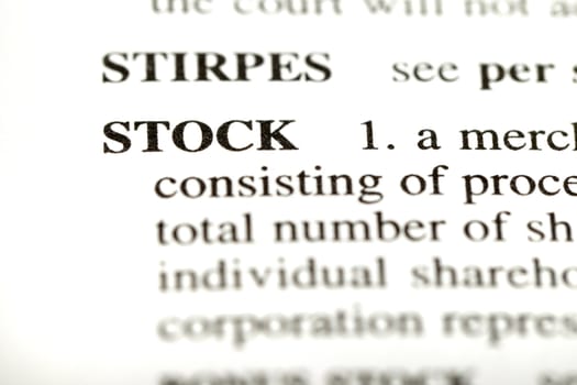 Definition of the word stock from a legal dictionary