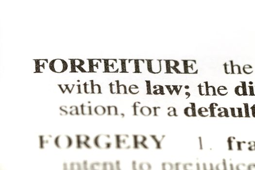 Definition of the word forfeiture from a legal dictionary