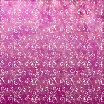 magenta grunge paper background with floral pattern