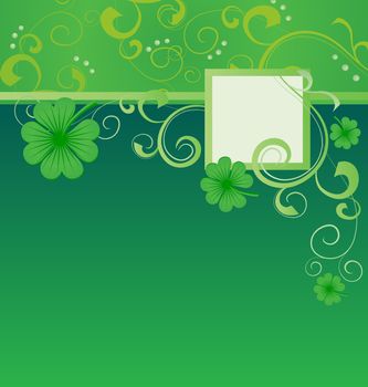 green vector St. Patrick day frame with clover