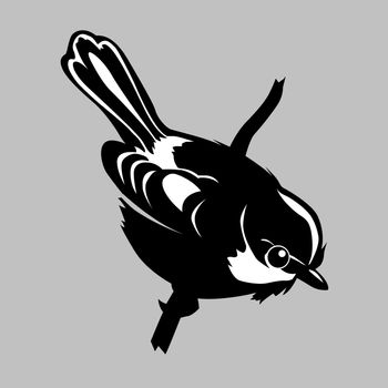 bird silhouette on gray background