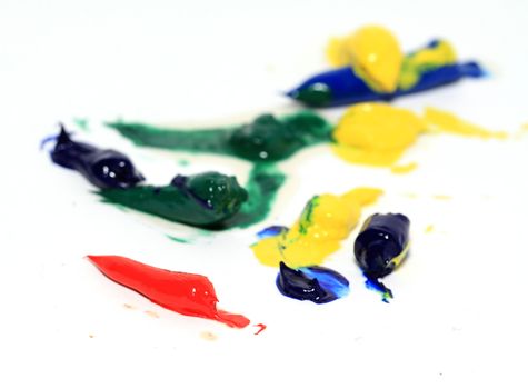oil paint on white background
