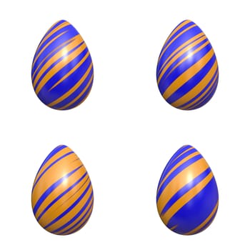 Easter eggs blue and orange stripes
