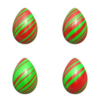 Easter eggs in green stripes