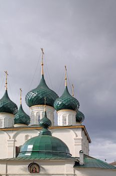 christian orthodox church on cloudy background