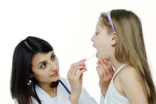 An image of doctor looking at a child's tonsils