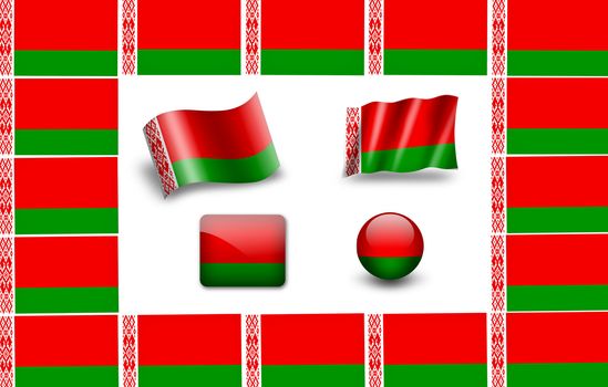 Belarus National flag icon set