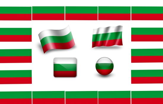 Bulgarian flag icon set