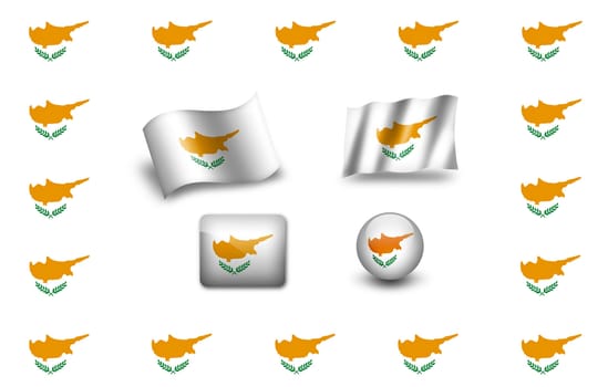 Cyprus flag.  icon set. flags frame.