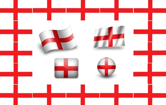 flag of England. icon set