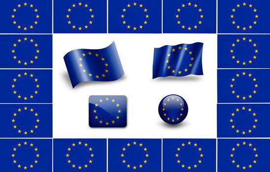 flag of Europe. european flag. icon set