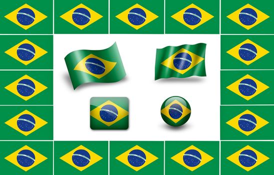 flag of Brazil. Brazilia flag. icon set