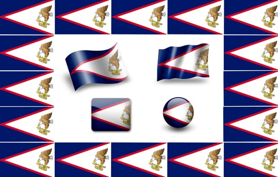 flag of American Samoa. icon set