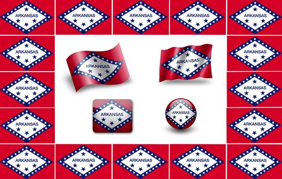 flag of Arkansas. icon set