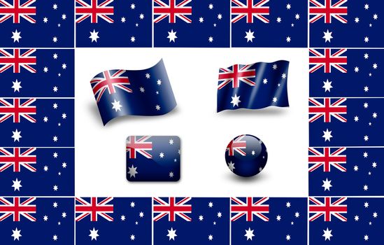 flag of Australia. icon set