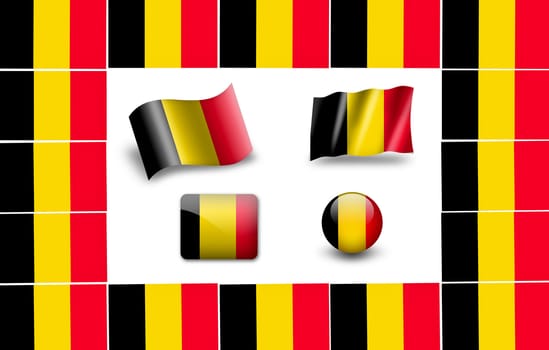 flag of Belgium. icon set