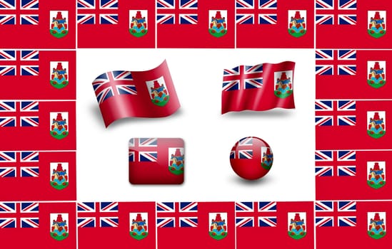 flag of Bermuda. icon set