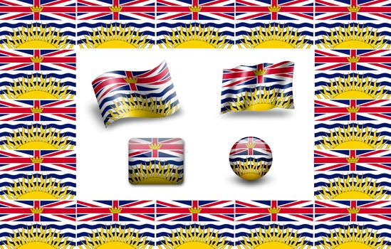 flag of British Columbia. icon set