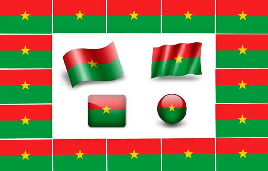flag of Burkina. icon set
