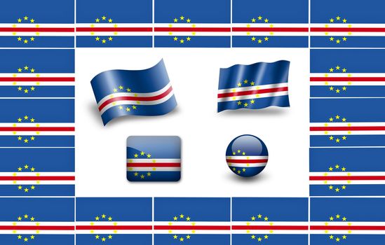 flag of Cabo Verde. icon set