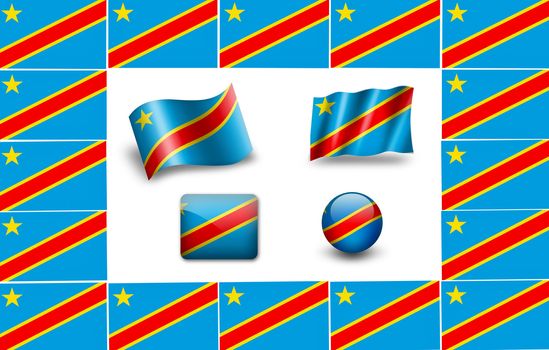flag of Congo.  icon set. flags frame.