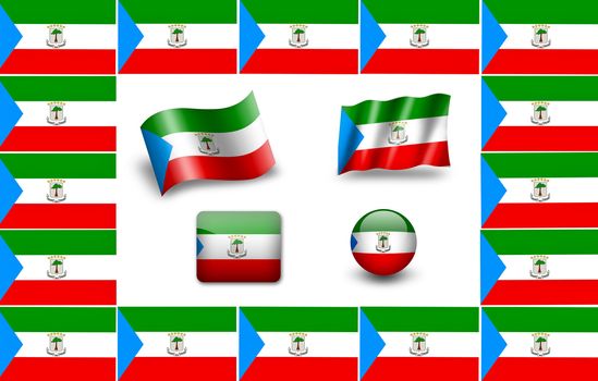 flag of Equatorial Guinea. icon set