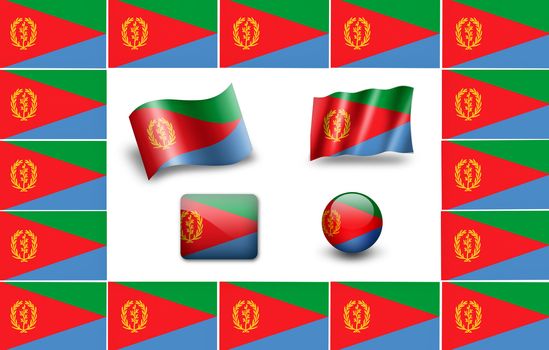 flag of Eritrea. icon set