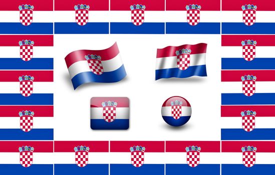 flag of Croatia. icon set