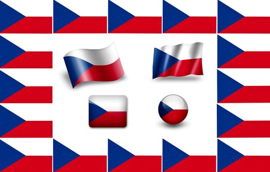 flag of Czech Republic. icon set