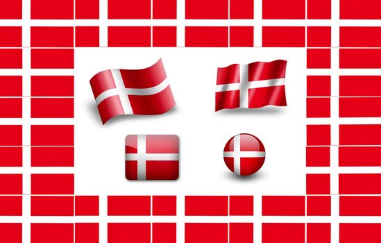 flag of Denmark. icon set