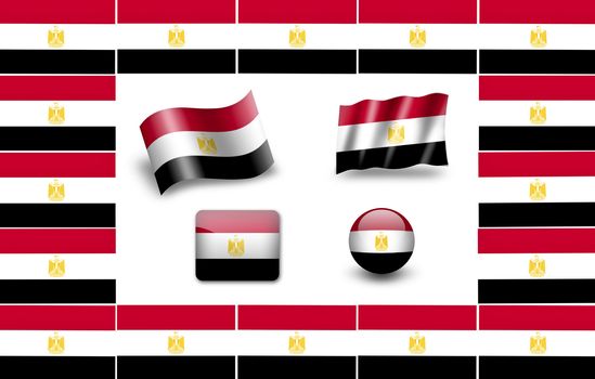 flag of Egypt. icon set