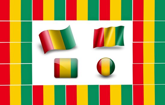 flag of Guinea. icon set