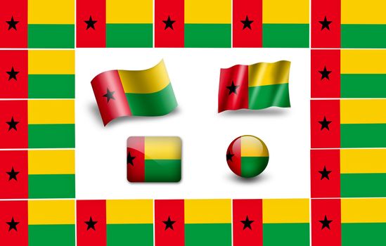 flag of Guinea - Bissau. icon set