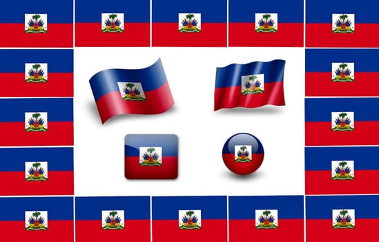 flag of Haiti. icon set