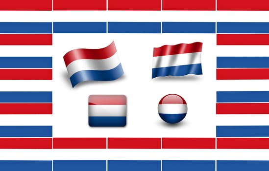 Flag of Holland. Flag of Netherlands. icon set. flags frame