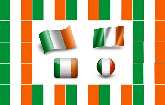flag of Ireland. icon set