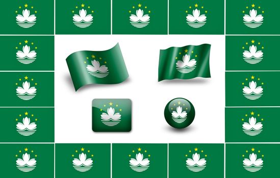 Flag of Macau. icon set. flags frame