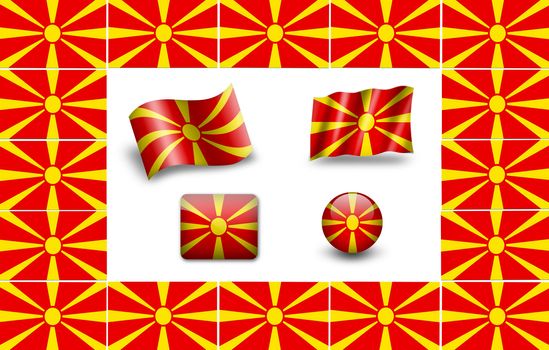 Flag of Macedonia. icon set. flags frame