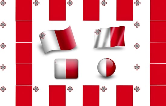 flag of Malta.icon set. flags frame