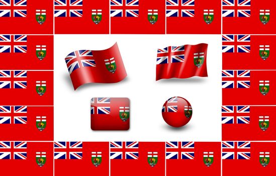 flag of Manitoba. icon set. flags frame