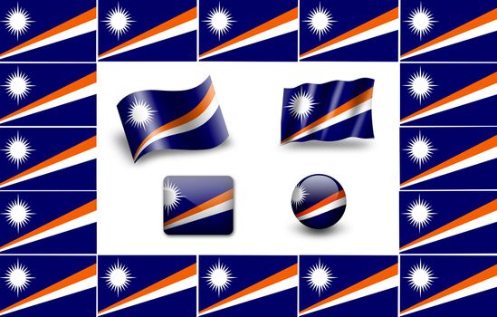 flag of Marshall Islands. icon set. flags frame