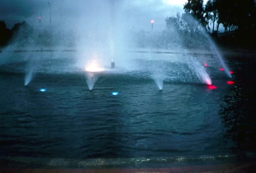 Fountain at dusk