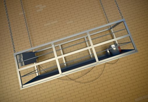 Construction elevator. 3D render.