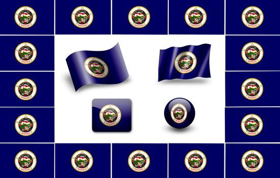 flag of Minesota. icon set