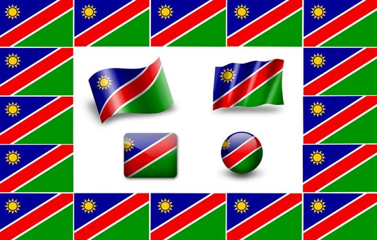 Flag of Namibia. icon set. flags frame