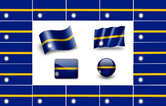 Flag of Nauru. icon set. flags frame