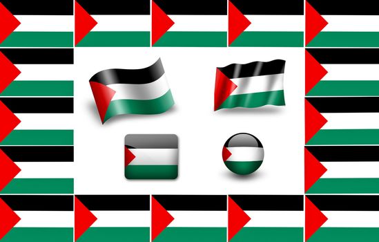 Flag of Palestinians. icon set. flags frame.